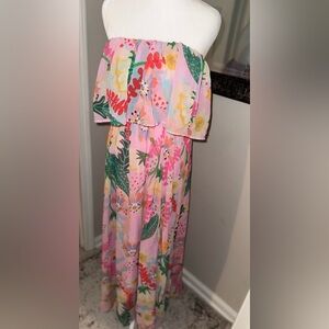 New Entro strapless lightweight spring summer boutique maxi dress